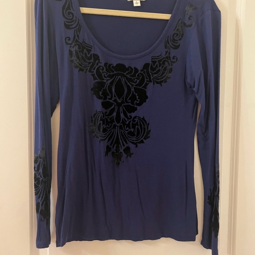 Cache Navy Top